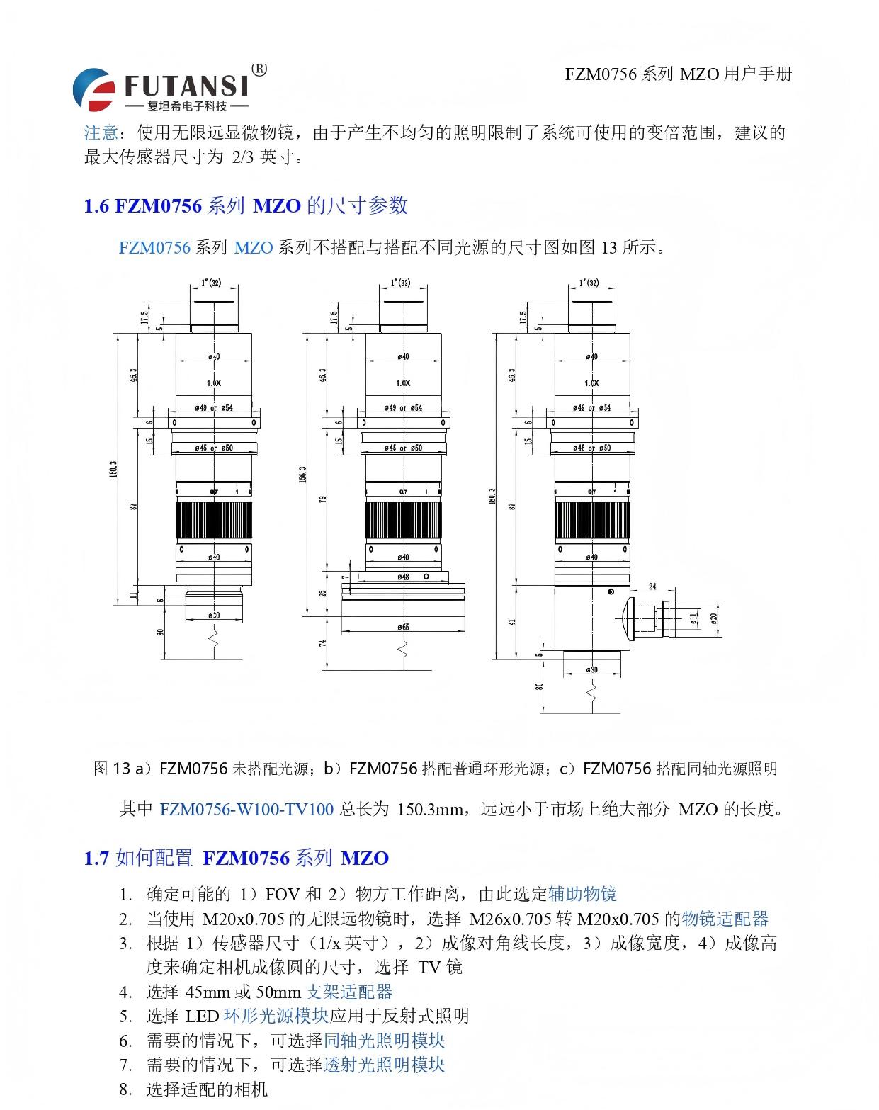 高分辨率单筒镜头 FTM0756D-W100-TV150-A50(图9)
